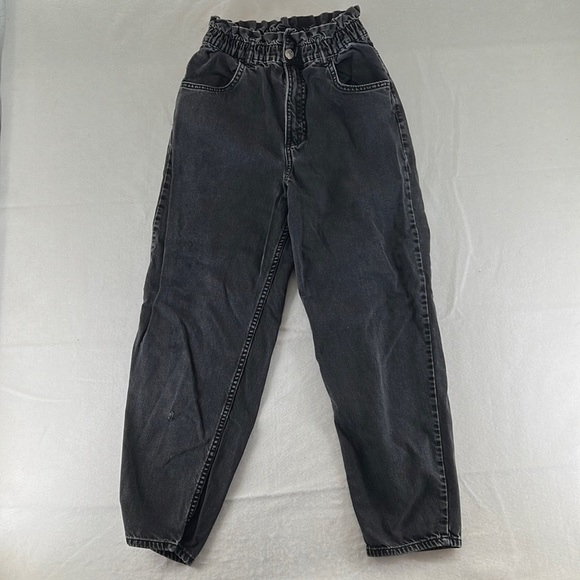Zara Black Jeans Straight Leg High Rise Ankle Womens Size XS Pants - Picture 1 of 12